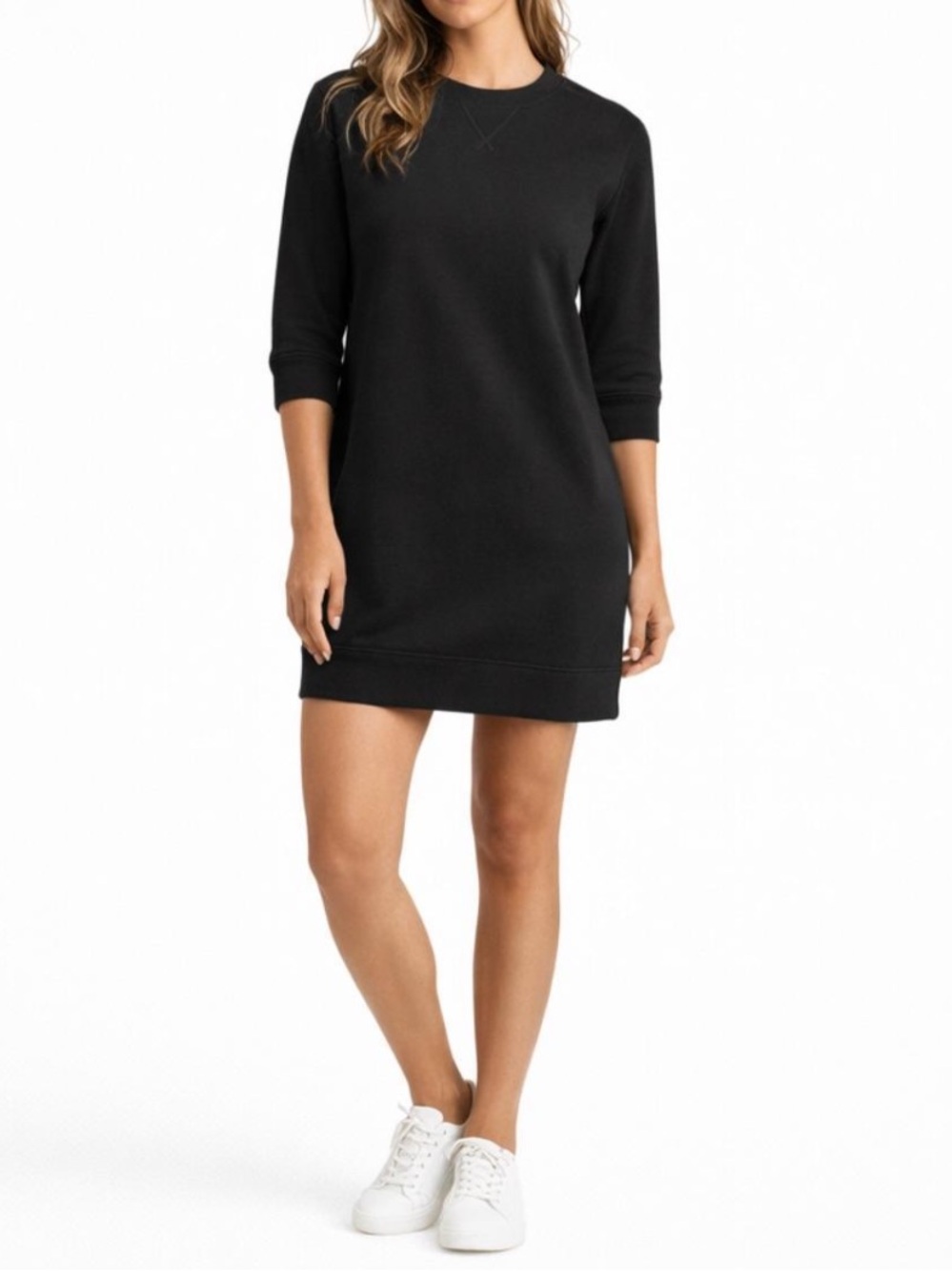 ATM Anthony Thomas Melillo Black Sweatshirt Dress 3/4 Sleeve Women’s Size Small